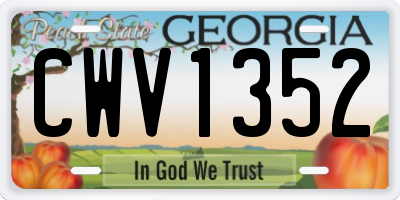 GA license plate CWV1352