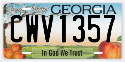GA license plate CWV1357