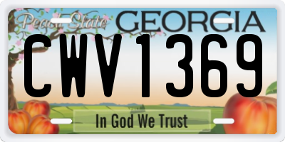 GA license plate CWV1369
