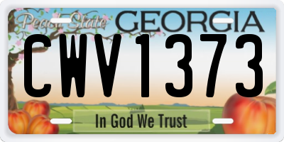 GA license plate CWV1373