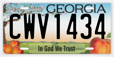 GA license plate CWV1434