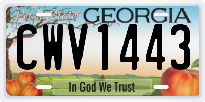 GA license plate CWV1443