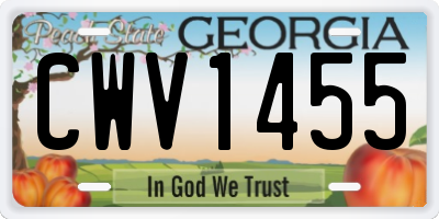 GA license plate CWV1455