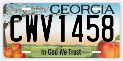 GA license plate CWV1458