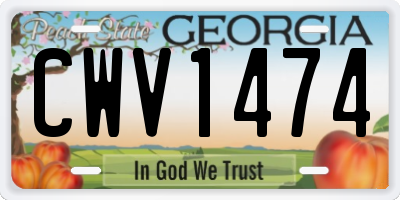 GA license plate CWV1474