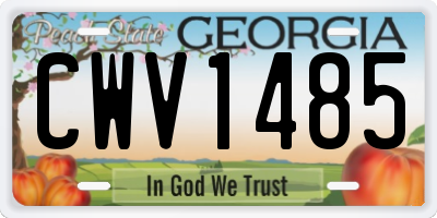 GA license plate CWV1485