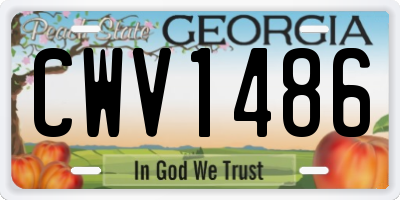 GA license plate CWV1486