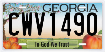 GA license plate CWV1490