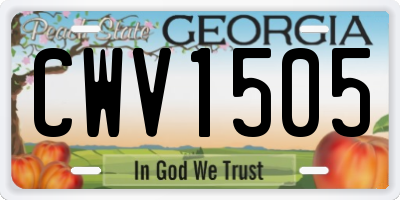 GA license plate CWV1505