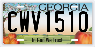 GA license plate CWV1510
