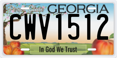 GA license plate CWV1512