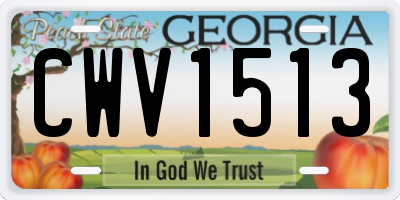 GA license plate CWV1513