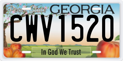 GA license plate CWV1520