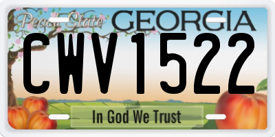 GA license plate CWV1522
