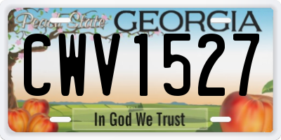 GA license plate CWV1527