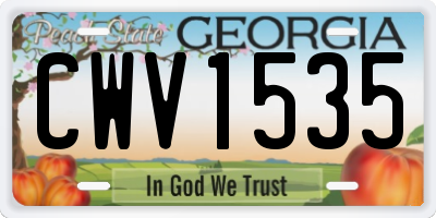 GA license plate CWV1535