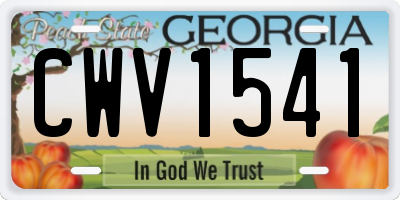 GA license plate CWV1541