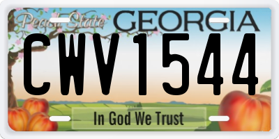 GA license plate CWV1544