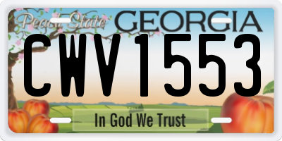 GA license plate CWV1553
