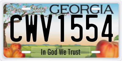 GA license plate CWV1554