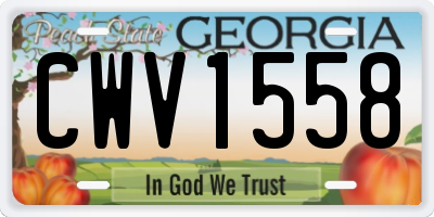 GA license plate CWV1558