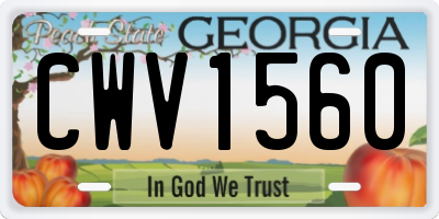 GA license plate CWV1560