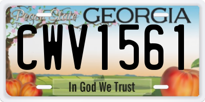 GA license plate CWV1561