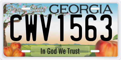 GA license plate CWV1563