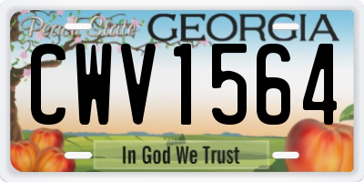 GA license plate CWV1564