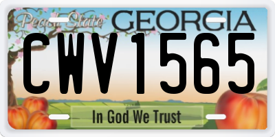 GA license plate CWV1565