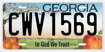 GA license plate CWV1569