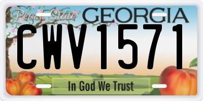 GA license plate CWV1571