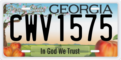 GA license plate CWV1575
