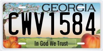 GA license plate CWV1584