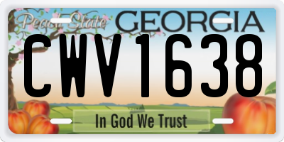 GA license plate CWV1638