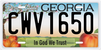 GA license plate CWV1650