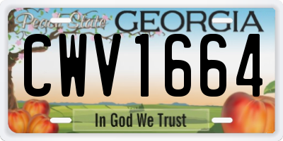 GA license plate CWV1664