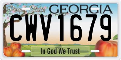 GA license plate CWV1679