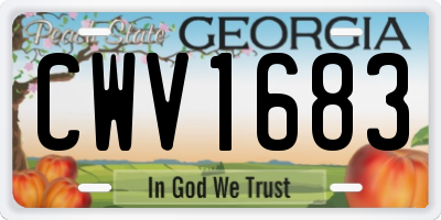 GA license plate CWV1683