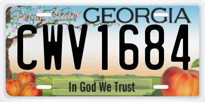GA license plate CWV1684
