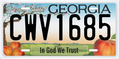 GA license plate CWV1685