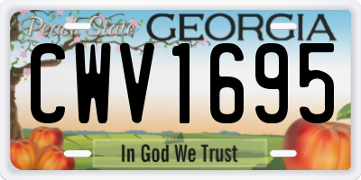 GA license plate CWV1695
