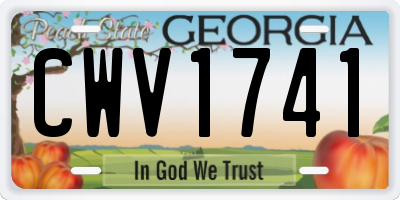 GA license plate CWV1741