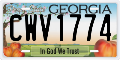 GA license plate CWV1774
