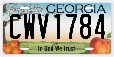 GA license plate CWV1784