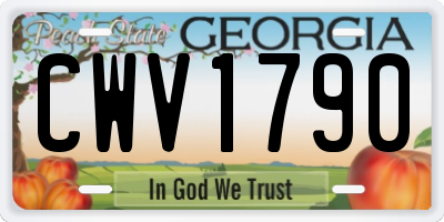 GA license plate CWV1790