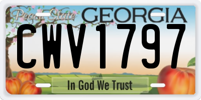 GA license plate CWV1797