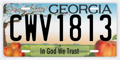 GA license plate CWV1813