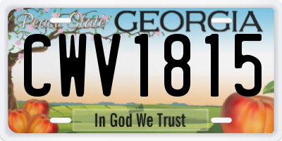 GA license plate CWV1815