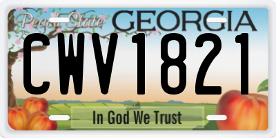GA license plate CWV1821